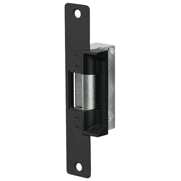 Electric Strike, Aluminum, Black Anodized, Includes: Mounting Screws; Mounting Clips; Adhesive Shims